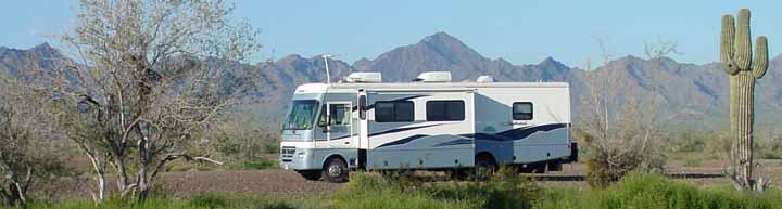 Parked in the desert near Quartzite, Arizona